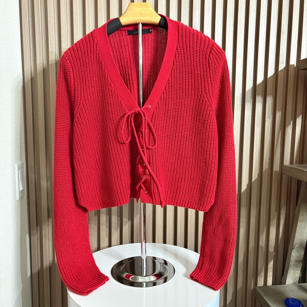 ❤️ Millau Red Knit Tie-Front Cardigan | Size S ❤️